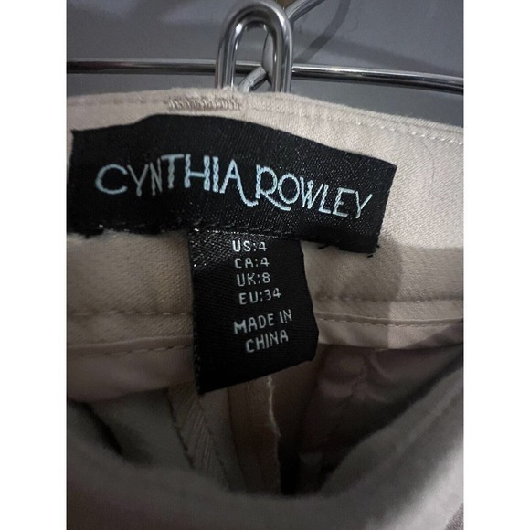 Cynthia Rowley Cream/Khaki Trousers Size 4 - Picture 5 of 9